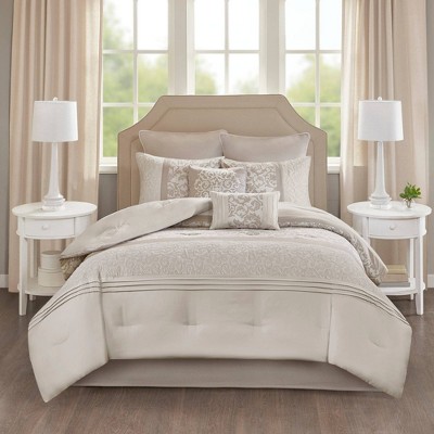 510 Design 8pc Queen Casey Embroidered Comforter Set Neutral - 510 Design: Hypoallergenic Quilted Paisley Bedding, Microfiber — фото 3