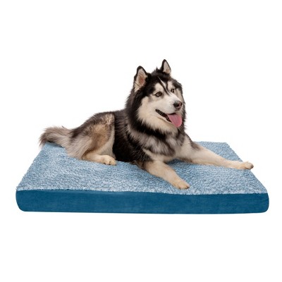 FurHaven Two-Tone Faux Fur & Suede Deluxe Orthopedic Mattress Dog Bed