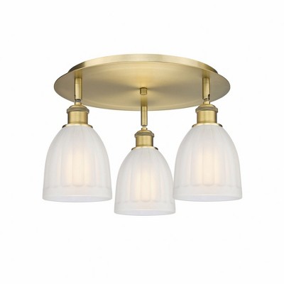Brookfield - 3 Light Flush Mount In Art Deco Style-9.5 Inches Tall and 17.5 Inches Wide