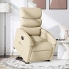 vidaXL Electric Recliner Chair Power Lift - Cream Fabric, Motorized Footrest & Backrest, Comfortable Padding, Home Theater Seating - 2 of 4