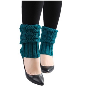 INSPIRE CHIC Women's Knitted Solid Color Warm Knee High Length Ribbed Leg Warmers - 1 of 4
