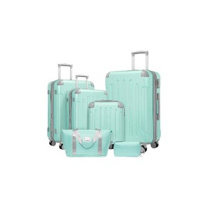 Summit Adventure 6-Piece Mint Green Hardshell Luggage Set - 1 of 4