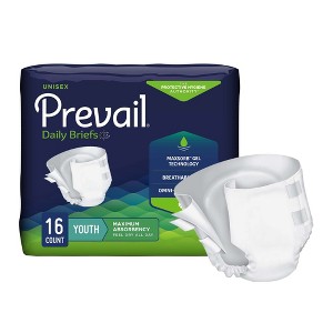 Prevail Daily Briefs Youth Youth Incontinence Brief XS Heavy Absorbency Breathable, PV-015, Maximum, 96 Ct - 1 of 3