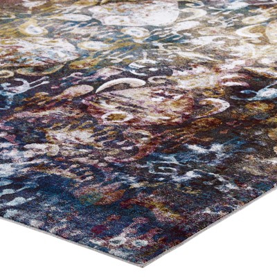 Modway Success Jayla Transitional Distressed Vintage Floral Moroccan Trellis 4x6 Area Rug