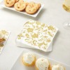 Blue Panda BLUE PANDA 100 Pack White & Gold Disposable Floral Paper Napkins, 6.5x6.5”, Napkins for Wedding, Birthday, Anniversary - 4 of 4