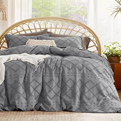 Bedsure | Solid Minimalist Embroidery Duvet Cover Set Cozy and Stylish Bedding Set