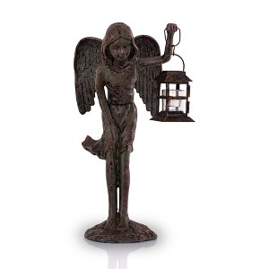 SPI Home Angel Girl Garden Lantern – 18" Aluminum & Glass Sculpture, Outdoor Spiritual Accent for Garden or Patio - 1 of 3