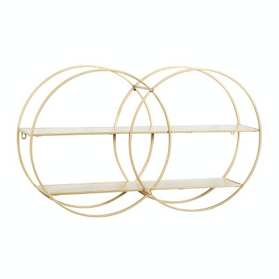 Contemporary Iron Wall Shelf Gold - CosmoLiving by Cosmopolitan