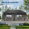 10x20 Pop Up Canopy Tent with 4 Sidewalls,Heavy Duty Outdoor Canopy with 3 Adjustable Height, Commercial Street Vendors Party Tents - 3 of 4