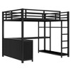 Metal Loft Bed with Wardrobe and L-shaped Desk, Full Size Loft Bed with Storage Cubes and Shelves, Loft Bed for Kids Teens Adults, Black - 4 of 4