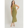 Slickblue Fall/Winter Olive Dress - Soft and Cozy Knit Fabric, Stretchy Fabric, Warm and Stylish, Sizes S, M, L - 2 of 3