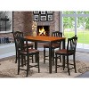 HomeStock 5-Pc Black Finish Solid Wood Top - Dining Room Set - Seats 4 - 2 of 4