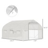 NicBex 11.5'x10'x6.5' Walk-in Tunnel Greenhouse with Roll-up Windows and Zippered Door, PE Cover for Growing Flowers, Vegetables, Saplings, White - 2 of 4