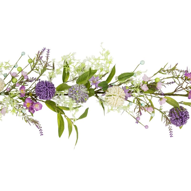 Northlight Wildflower and Berry Spring Garland - 5' - Purple, 3 of 6