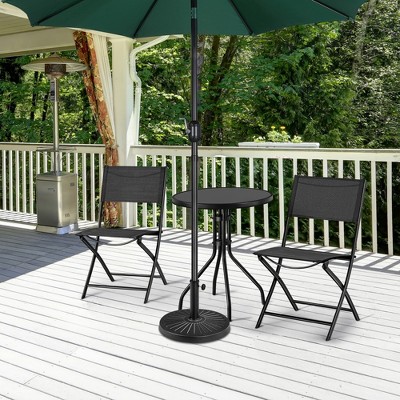 Black Metal Outdoor Patio Umbrella Base Stand