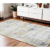 Gold Ivory And Blue Abstract Area Rug - 2 of 4
