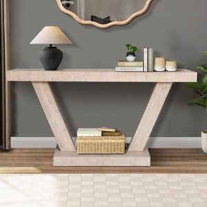 PAGED Console Table Vintage Distressed Wood Entryway Table with Two-Level Reinforced Structure for Living Room, Entrance - 1 of 4