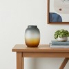 HomeRoots 10" Charcoal And Orange Ombre Round Glass Table Vase - 2 of 4