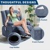 Large Recliner Chair, Manual Reclining Sofa with Massage and Heat, Comfy Sofa Chair with 3 Positions, 2 Side Pockets, 2 Front Pockets and 2 Cup Holder - 2 of 4