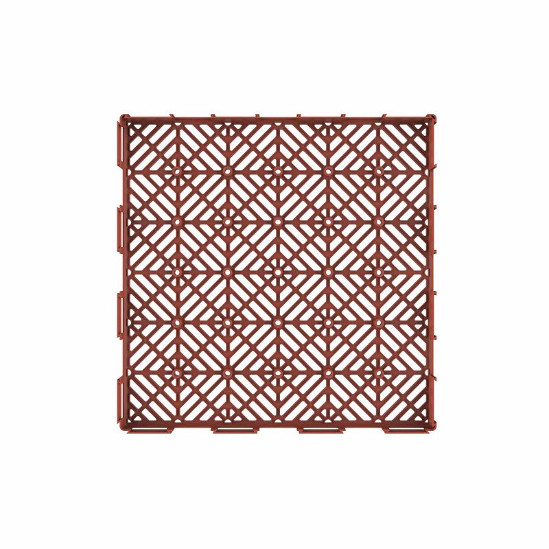 Nature Spring Interlocking Open Patterned Terracotta Patio and Deck Flooring Tiles - Set of 6, 5 of 7