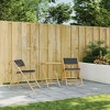 vidaXL 3 Piece Folding Bistro set with Dark Gray Cushions Bamboo - 3 of 4