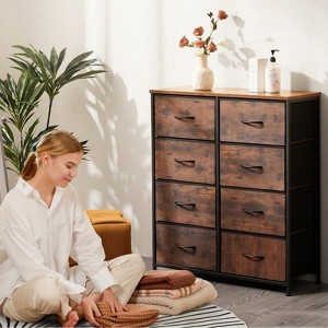 SKRAN Dresser With 8 Drawers - Fabric Storage Tower, Organizer Unit For Living Room, Hallway - Steel Frame, Wooden Top & Easy Pull Fabric Bins - 1 of 4