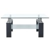 vidaXL Coffee Table Gray and Transparent 37.4 in.x21.7 in.x15.7 in. Tempered Glass - 2 of 4