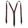 CTM Men's Coated Leather Clip-End 1 Inch Suspenders - 3 of 4