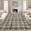 Modern Geometric Striped Area Rug Machine Washable Rugs - 2 of 4
