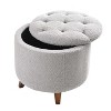CAVINAS Round Loop Yarn Storage Ottoman Bench with Wood Legs,Upholstered Storage Ottoman,Storage Benches for Living Room,Bedroom - 2 of 4