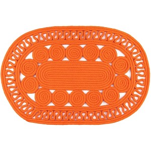 Annie Selke - Dash & Albert Reef Navy Handwoven Indoor/Outdoor Oval Rug - 1 of 4