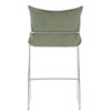 Pola Counter Stool Green 36.6"H – Poly Linen Seat With Chromed Steel Frame By Zuo Modern - 2 of 4