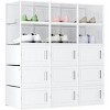 Clear Plastic Stackable Storage Shoe Box, 15 Pack Foldable Shoe Box Storage Sneaker Containers Storage Bins Shoe Organizer Drawer Fit to Men US Size 9 - 4 of 4