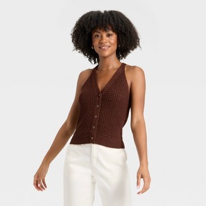 Women's Crochet Vest - A New Day™ - 1 of 3