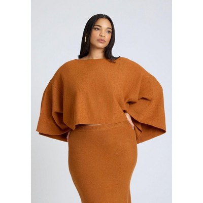 ELOQUII Draped Cropped Sweater