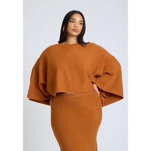 ELOQUII Draped Cropped Sweater - 1 of 4