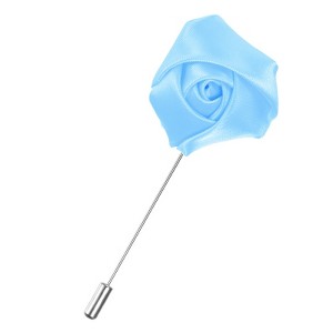 Unique Bargains Wedding Groom Boutonnieres Rose Flower Lapel Pins for Men 1 Pc - 1 of 4