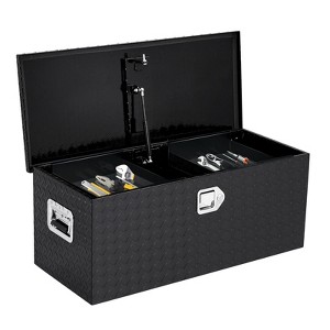 35.4x15.2x14.2 Inch Heavy Duty Aluminum Truck Tool Box with Sliding Shelf - 1 of 4