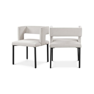 Meridian Furniture,Caleb Velvet Dining Chair, Set of 2