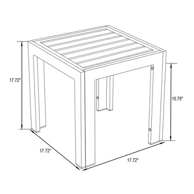 Chelsea White Aluminum Square Patio Side Table