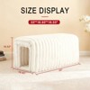 TiramisuBest Storage Ottoman Corduroy Bench Cat's Nest 3D Lamb Fleece Ottoman Oval Storage Bench Multi Functional Ottoman Seat Living Room - 2 of 4