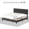 Nasitip King Bed Frame with Upholstered Headboard, Heavy-Duty Platform Bed Frame with Adjustable Headboard, Strong Wood Slat Support,Light Gray - 4 of 4