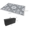 Aghana Digitals Foldable 9x12 Polypropylene Outdoor Rug - Reversible Gray & White Floral, - 2 of 4