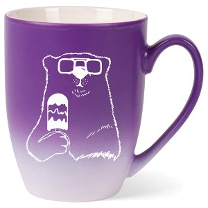 Elanze Designs 12 Ounce Two Toned Ombre Ceramic Tea Coffee Cup Mug Purple White Ice Cream Polar Bear - 1 of 4