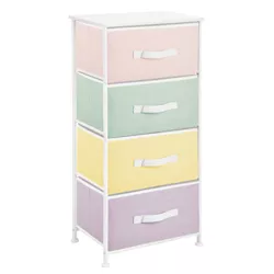 mDesign Baby + Kid Tall Dresser Storage Stand, 4 Removable Drawers, Bright/Multi