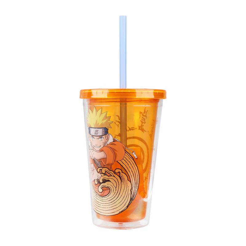 Naruto 16 Oz. Acrylic Cup With Reusable Staw and Ice Cubes, 4 of 7