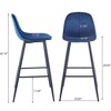 Hybition Bar Height Bar Stool with Back Stools ,Metal Legs and Footrest, Modern Upholstered Velvet Counter bar Chairs,Industrial Pub Chairs,Set of 2 - 2 of 4