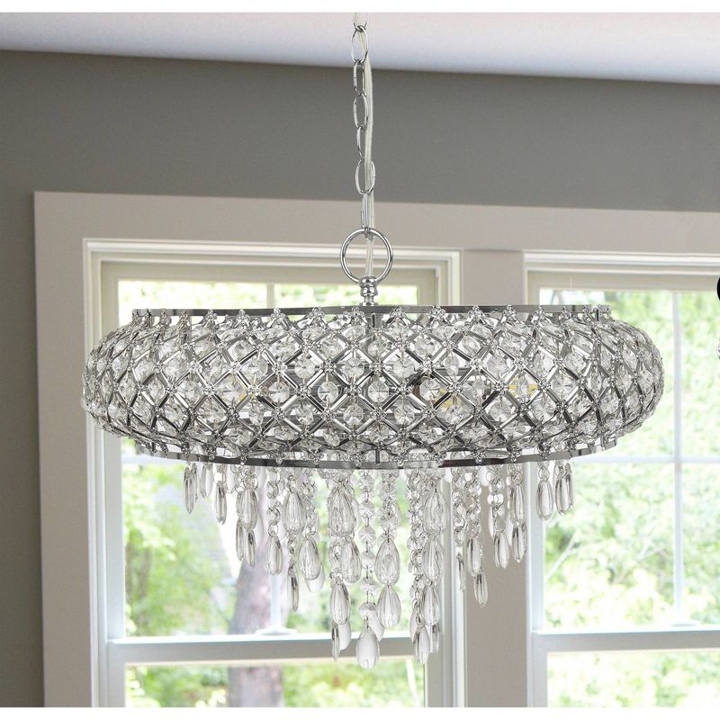 14.25&#34; Tiered Crystal Glass Hanging Chandelier Chrome - River of Goods, 2 of 9