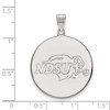 Black Bow Jewelry 14k White Gold North Dakota State Bison NCAA Extra Large Pendant - 2 of 3