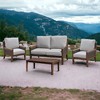 Courtyard Casual Bermuda FSC Teak 4 pc Loveseat Seating Set  Includes:  One Loveseat, One Coffee Table & Two Club Chairs - 2 of 4